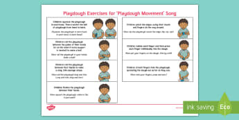 'Playdough Movement Song' Playdough Exercises Adult Guidance - Playdough Play, dough disco, finger gym, fine motor skills, physical development