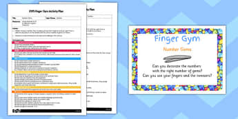EYFS Number Gems Finger Gym Activity Plan and Prompt Card Pack