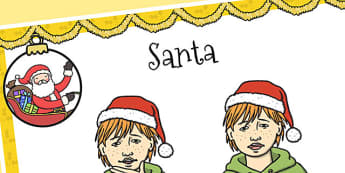 A4 British Sign Language Sign for Santa Left Handed - santa, left