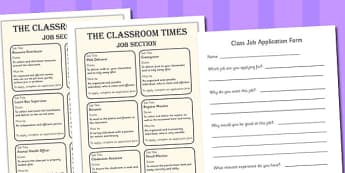 Transition Classroom Job Application Adverts and Form - transition classroom job application, adverts, form, classroom jobs, job, transition, application, apply, to class, sheet, transfer, why I should be in class, application form to class, what am 