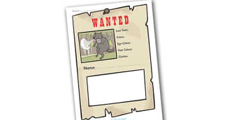 Big Bad Wolf Wanted Poster Writing Frames - Big Bad Wolf Wanted, Wanted Poster, Writing Frames, Wanted Posters, wanted, big, bad, wolf, writing template, writing frames, word cards, flashcards, template