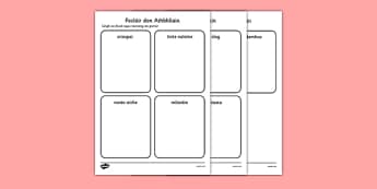Irish New Year Words Read and Draw Activity Sheet - irish, gaeilge, new year, words, read, draw, activity, worksheet
