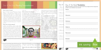 Day of the Dead Advanced Reading Comprehension Activity - Day of the Dead, reading comprehension, differentiated, activity