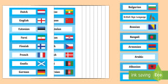 Languages Tray Labels - EAL Resources, languages, drawers, resources, esl, second language, bilingual, 