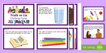 Truth vs Lie Quiz Cards - telling the truth, telling lies, friendships, social skills, autism