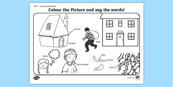 th Sound Word Production Colouring Scene - th sound, sounds 