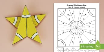 Simple Origami Christmas Star Paper Craft Romanian/English - 3D paper craft, paper craft, Christmas, Christmas tree, Christmas decoations, EAL