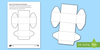Square Prism 3D shape net Activity Sheet