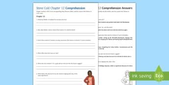Chapter 12 Comprehension Questions to Support Teaching on 'Stone Cold' by Robert Swindells - Swindells, Comprehension, Shelter, Link, Assess