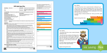 Building Towers Estimation Game Adult Input Plan and Resource Pack - EYFS, Early Years, Adult Led, Estimates How Many Objects They Can See and Checks by Counting Them, E