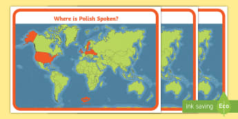 Where is Polish Spoken? A4 Display Poster - polish, language, speak, spoken, country, countries, 