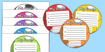 My Goals Pupil Target (Footballs) - goals, targets, my goals, pupil, football, footballs, achievement, target sheet