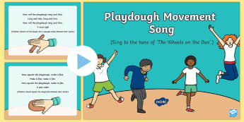 Playdough Movement Song PowerPoint - Playdough Play, dough disco, finger gym, fine motor skills, physical development.