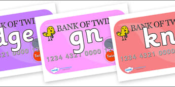 Silent Letters on Debit Cards - Silent Letters, silent letter, letter blend, consonant, consonants, digraph, trigraph, A-Z letters, literacy, alphabet, letters, alternative sounds