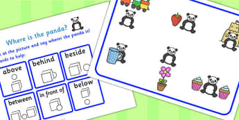 Where Is The Panda Preposition Game - animals, games, puzzles, prepositions