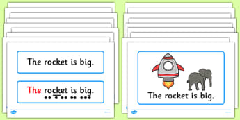 Space Simple Sentence Cards - Sentences, sentence cards, reading, phonics, space, eyfs, literacy
