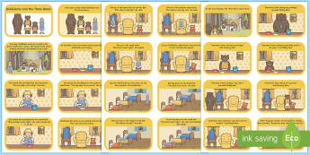 Goldilocks and the Three Bears Cut and Stick Story Sequencing Activity - goldilocks and the three bears, cut and stick, story book, story, resource, story sequencing, sequence