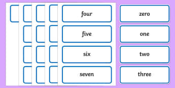Number Word Cards (0-20) - Numeracy, number card, number word, math, number recognition, counting