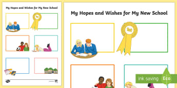 Hopes and Wishes for My New School Secondary SEN Activity Sheet, worksheet