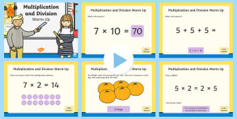 Year 2 Multiplication and Division Warm-Up PowerPoint - KS1 Maths Warm Up Powerpoints, warm-up, warm up, warm-ups, warm ups, maths, numeracy, number, multip
