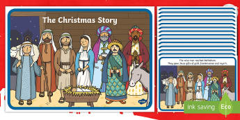 The Christmas Story -  Nativity, Christmas Story, xmas, Visual Aids, Mary, Joseph, Jesus, shepherd, wise men, Herod, angel, donkey, stable, Gabriel, First Christmas,Inn, Star, God