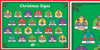 BSL Christmas Signs Large Display Poster