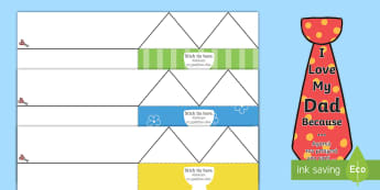 Father's Day Flap Tie Cards - English/Greek - Fathers Day Flap Tie Card Craft - fathers, day, flap, tie, card, EAL, greek, Greek