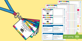 Lanyard-Sized EYFS Curriculum (CoEL, EYOs and Exceeding Descriptors)  - EYFS Assessment Resources