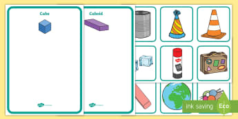 3D Shape Sorting Activity - 3D shapes, shapes, sorting, 3D, match