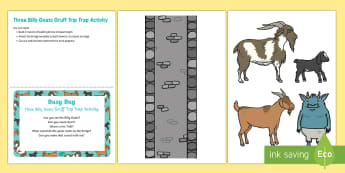 The Three Billy Goats Gruff Trip Trap Activity Busy Bag Prompt Card and Resource Pack