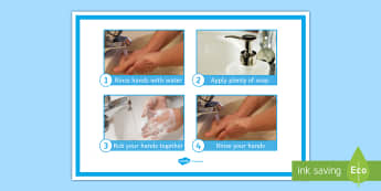 Washing My Hands Display Poster - Hygiene, washing, hands, poster, entry level, functional skills 