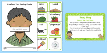 Things We Can Taste Busy Bag Prompt Card and Resource Pack