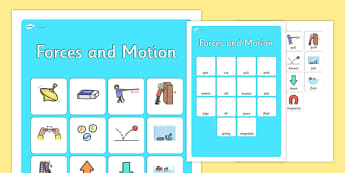 Forces and Motion Vocabulary Matching Mat - forces and motion, forces, motion, vocabulary, matching mat, word mat, vocabulary mat, vocab mat, keywords