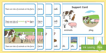 At the Farm Simple Sentence Cards - At the Farm, Sentences, sentence cards, reading, phonics, eyfs, literacy
