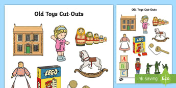 Old Toys Cut-Outs - old toys, cut out, display, toys, role-play