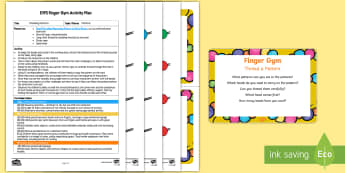 EYFS Thread a Pattern Finger Gym Plan and Resource Pack - EYFS, Patterns, shape space measure, threading, beading, beads, repeating pattern, shape, colour