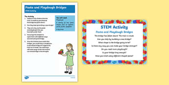Pasta and Playdough Bridges STEM Activity and Prompt Card Pack