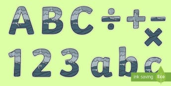 Stormy Sea Themed Display Letters and Numbers Pack - stormy sea themed display lettering and numbers - stormy sea, storm, sea, ocean, display lettering, 