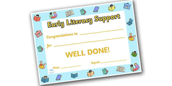 Literacy Award Certificates - Literacy award, scroll, reward, award, certificate, medal, rewards, school reward, understanding sounds