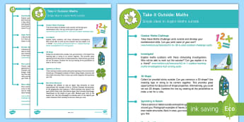 KS2 Take It Outside: Maths Teaching Ideas - Forest School, Nature Detectives, use and apply Maths, Physical maths, investigate, explore, outdoor, woodland learning, twinkl outdoor and woodland learning owl get it