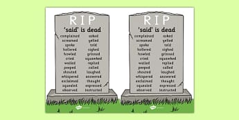 Said is Dead A5 - said is dead, alternative words for said, alternative words, display poster, word posters, alternative word poster