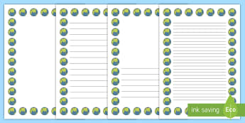 Earth Portrait Page Borders- Portrait Page Borders - Page border, border, writing template, writing aid, writing frame, a4 border, template, templates, landscape
