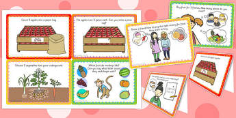 Fruit and Vegetable Shop Role Play Challenge Cards - challenge
