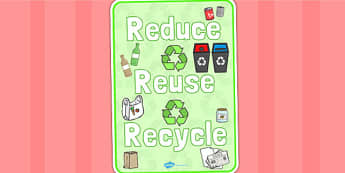 Eco And Recycling Reduce Reuse Recycle Display Poster - Eco and Recycling, environment, recycling, eco, display, banner, sign, poster, friendly, Eco school,  reuse, reduce, emission, Eco, recycle, paper, saving, turn off, lights, electricity, eco cla