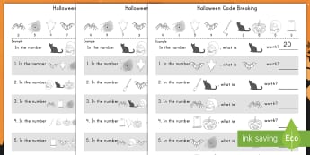Halloween Place Value Codebreaking Activity Pack - Halloween, place value, codebreaking, activity pack, math