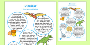 Dinosaurs Home Learning Challenge Sheet Reception FS2