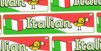 Italian Display Banner - MFL, Italian, Modern Foreign Languages, foundation, languages, display, italiano, banner, display