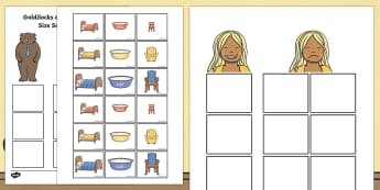 Goldilocks and the Three Bears Size Sorting Activity - story book