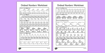 Ordinal Numbers Activity Sheet - ordinal, numbers, worksheet, number