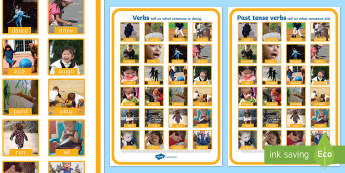 Verbs Photo Display Poster A4 - verbs, grammar, literacy, display
